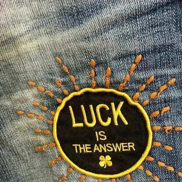 Lucky Brand Y2K Zoe Boho, Embroidered Patchwork Denim Mini Skirt - 00/24 - Picture 3 of 10